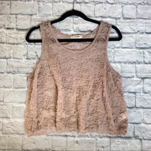 Free People Mesh Floral Tank